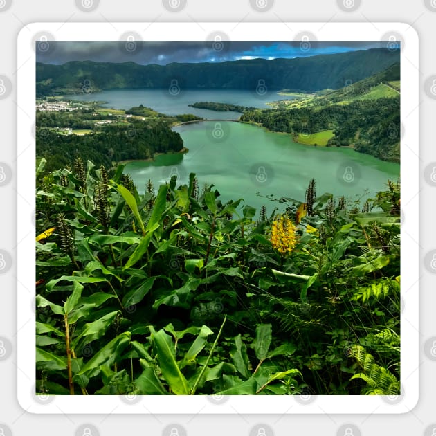 Green Lagoon, Azores Sticker by PabloPKasso